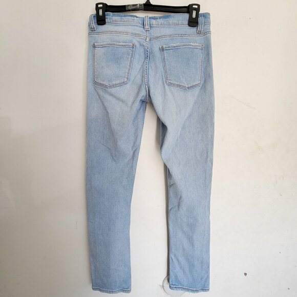 Pistola Revolve Blue Ripped Distressed Slim Fit Cotton Light Wash Denim Jeans 25 - Picture 3 of 10